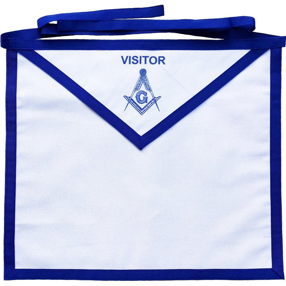 Visitor Blue Lodge Masonic Apron - White Duck Cotton-Aprons-Masonic Makers