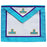 Worshipful Master Masonic Apron - White, Turquoise & Royal Blue Hand Embroidery-Aprons-Masonic Makers