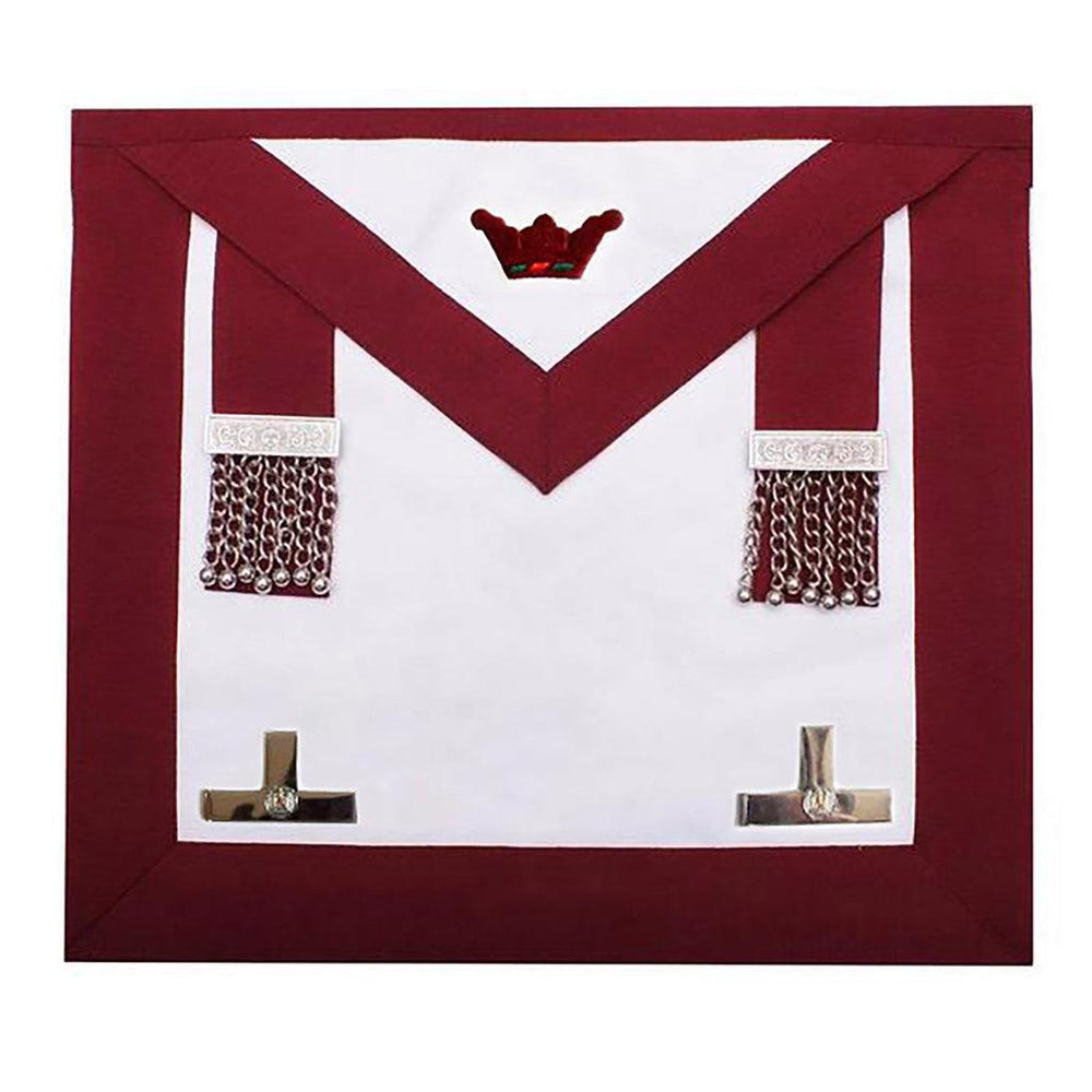 Worshipful Master & Past Master Order of Athelstan Masonic Apron - Wide Brown Borders-Aprons-Masonic Makers