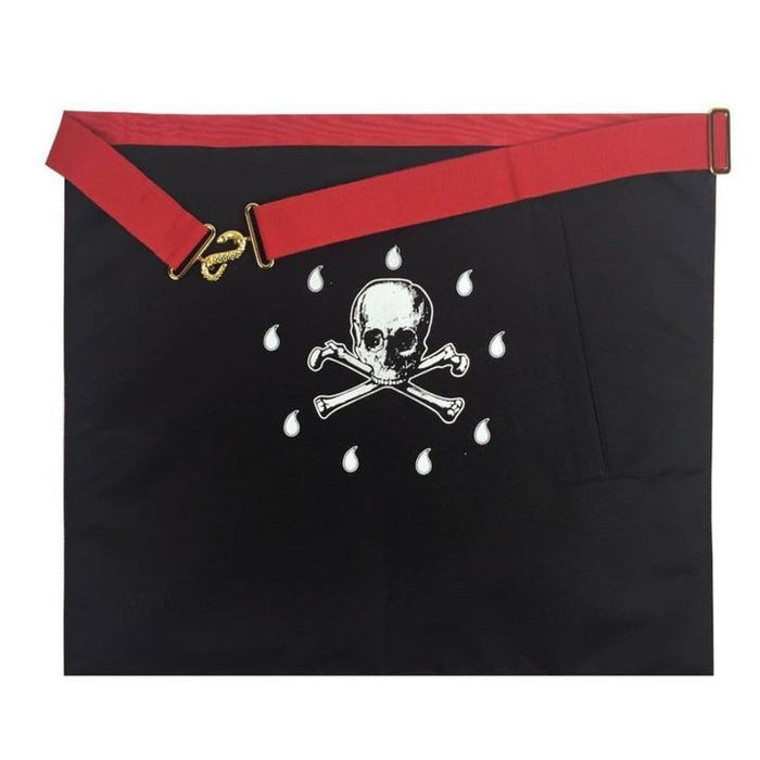 Worshipful Master Scottish Rite Masonic Apron - White & Red Moire-Aprons-Masonic Makers