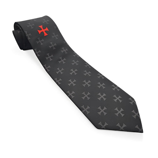 Black Knights Templar Tie - Masonic Neckties-Ties-Masonic Makers