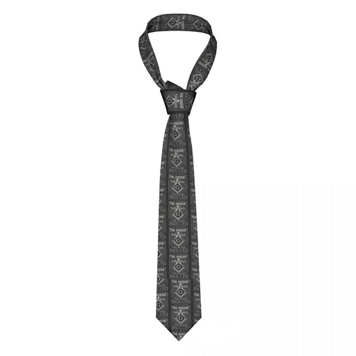 Black Masonic Tie With Freemason Symbol - Masonic Neckties-Ties-Masonic Makers