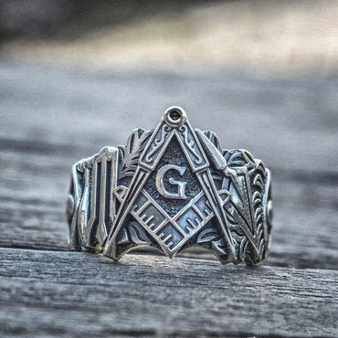 Blue Lodge Freemason Ring - Stainless Steel Masonic Symbol-rings-Masonic Makers