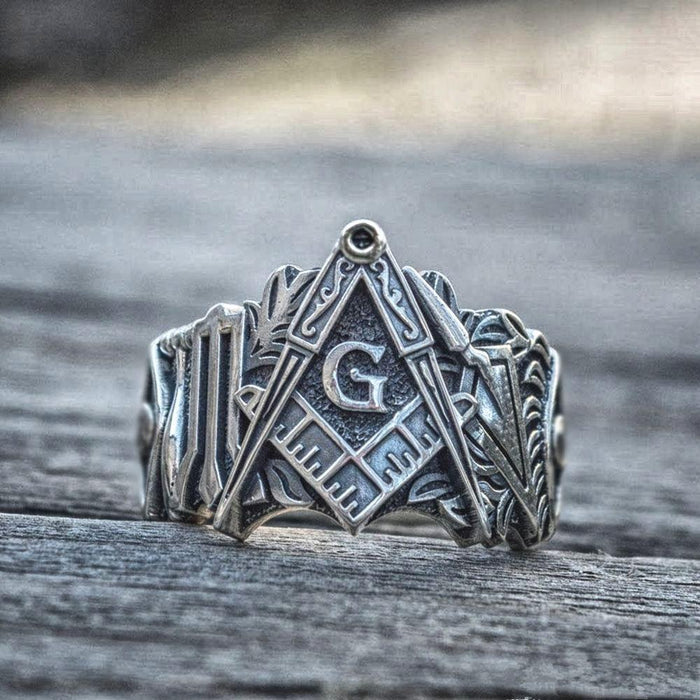 Blue Lodge Freemason Ring - Stainless Steel Masonic Symbol-rings-Masonic Makers