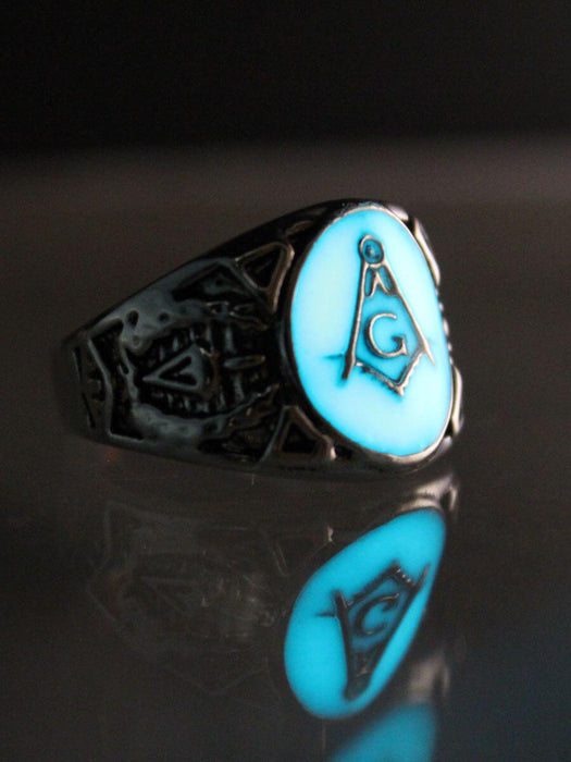 Blue Lodge Glow Masonic Ring - All Sizes-rings-Masonic Makers