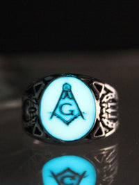 Blue Lodge Glow Masonic Ring - All Sizes-rings-Masonic Makers
