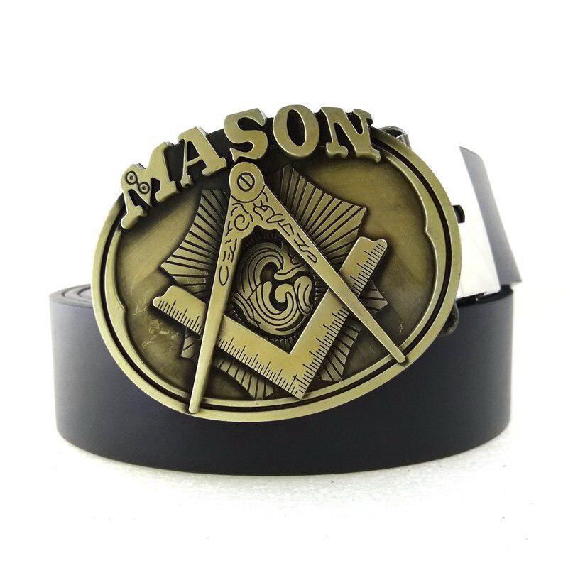 Blue Lodge Mason Leather Belt Buckle - Freemason Symbol-Belts-Masonic Makers