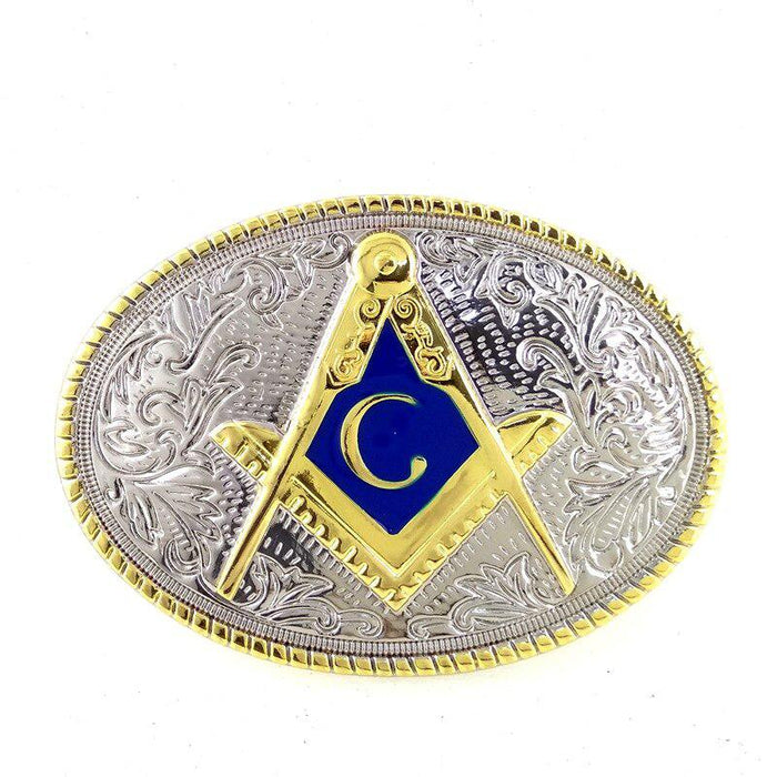 Blue Lodge Masonic Leather Belt Buckle for Masonic Temples-Belts-Masonic Makers