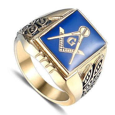 Blue Lodge Masonic Stainless Steel Ring for Men-rings-Masonic Makers