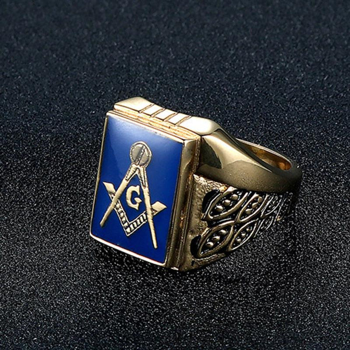 Blue Lodge Masonic Stainless Steel Ring for Men-rings-Masonic Makers