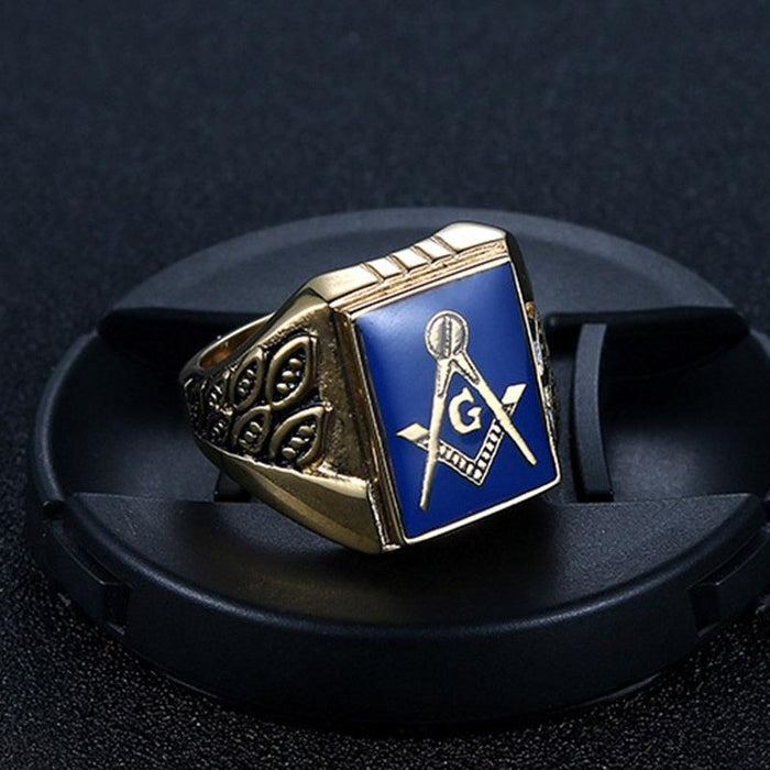 Blue Lodge Masonic Stainless Steel Ring for Men-rings-Masonic Makers