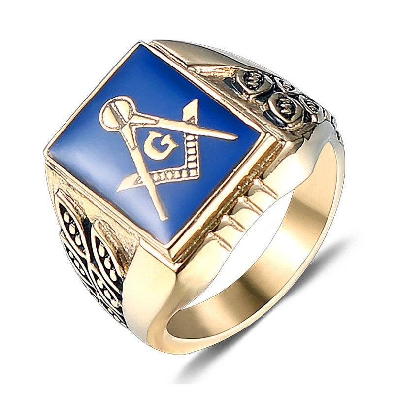 Blue Lodge Masonic Stainless Steel Ring for Men-rings-Masonic Makers