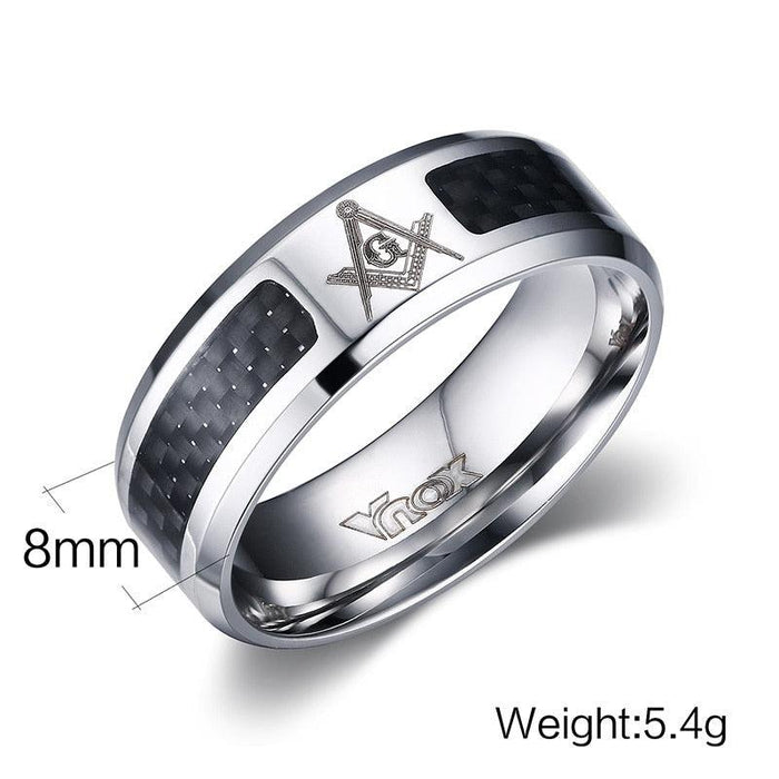 Blue Lodge Masonic Stainless Steel Ring - Silver Color-rings-Masonic Makers