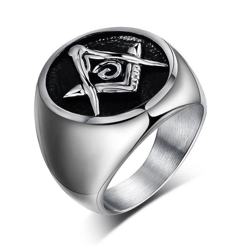 Blue Lodge Stainless Steel Masonic Ring For Men-rings-Masonic Makers