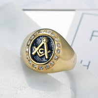 Blue Lodge Stainless Steel Masonic Rings For Men - Gold Color & No Fade-rings-Masonic Makers