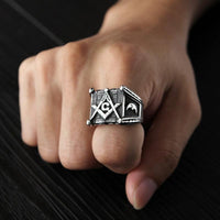 Blue Lodge Titanium Free Mason Stainless Steel Ring - Masonic Symbols-rings-Masonic Makers
