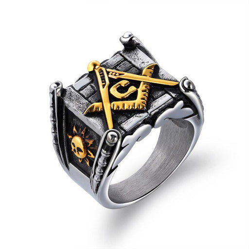 Blue Lodge Titanium Free Mason Stainless Steel Ring - Masonic Symbols-rings-Masonic Makers