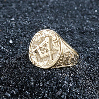 Blue Lodge Vintage Gold Plated Masonic Ring-rings-Masonic Makers