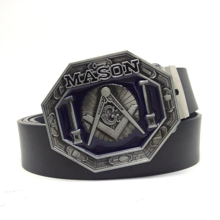 Blue Lodge Vintage Masonic Leather Belt Buckle - Masonic Buckles-Belts-Masonic Makers