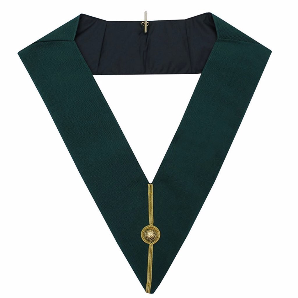 District Allied Masonic Degree AMD Masonic Collar - Plain Green-Collars-Masonic Makers