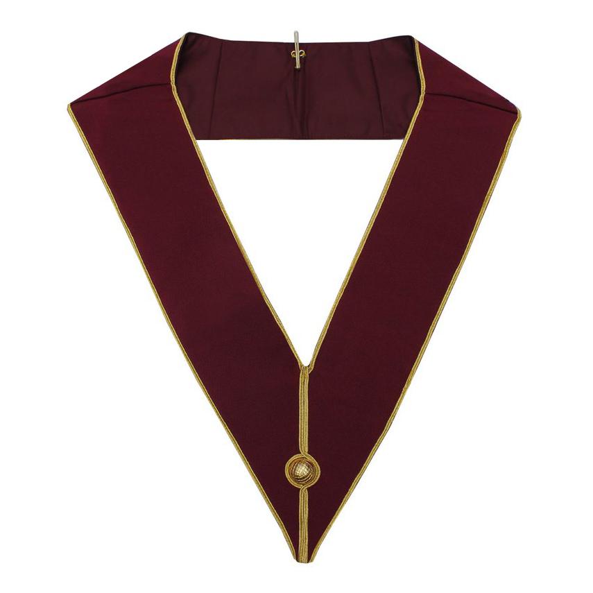 Grand Steward Craft English Regulation Masonic Collar - Maroon with Gold Edges-Collars-Masonic Makers
