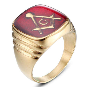 Master Mason Antique Red Masonic Ring - Masonic Jewelry-rings-Masonic Makers