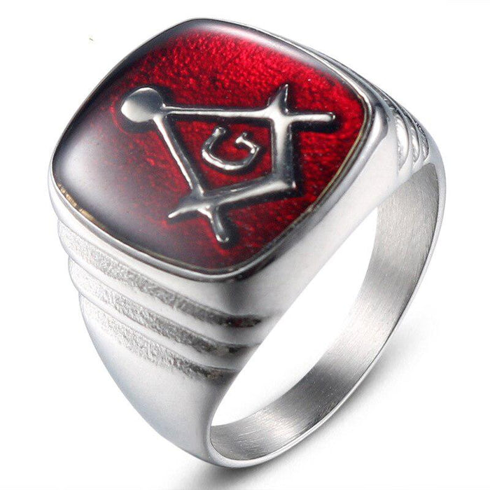 Master Mason Antique Red Masonic Ring - Masonic Jewelry-rings-Masonic Makers