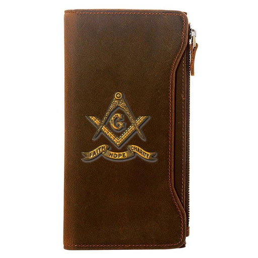 Master Mason Blue Lodge Leather Masonic Wallet - Freemason wallets-wallets-Masonic Makers