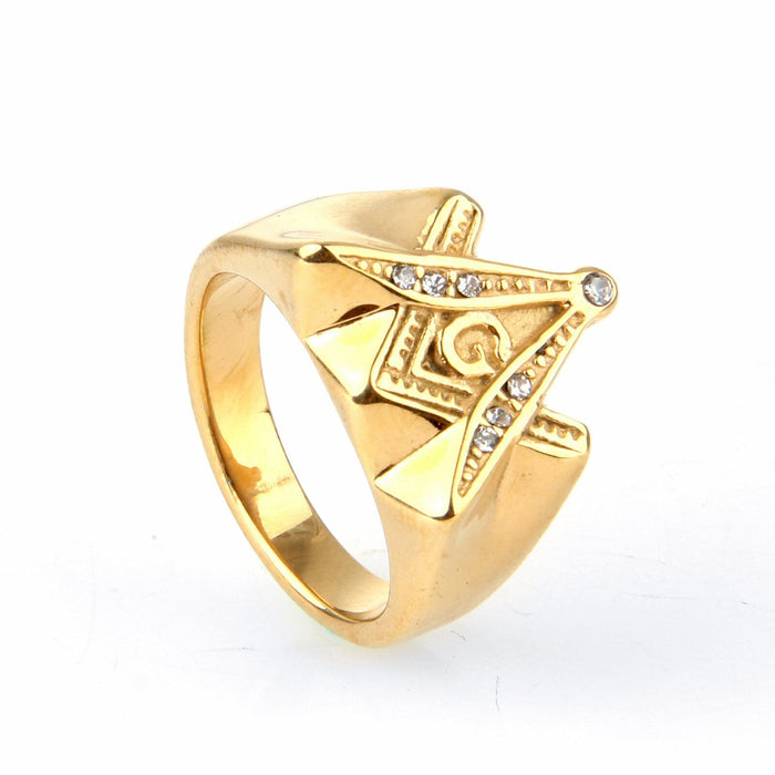 Master of Mason Gold Masonic Ring - Stainless Steel-rings-Masonic Makers