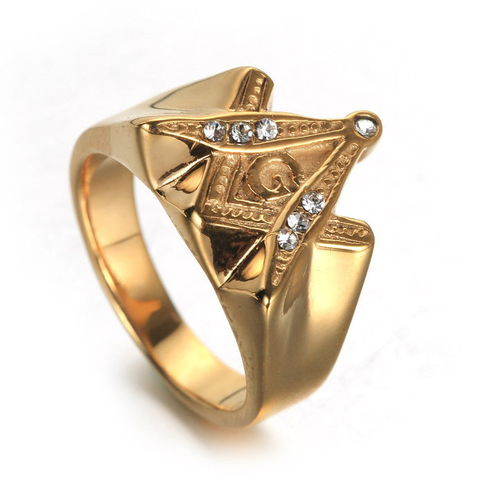 Master of Mason Gold Masonic Ring - Stainless Steel-rings-Masonic Makers