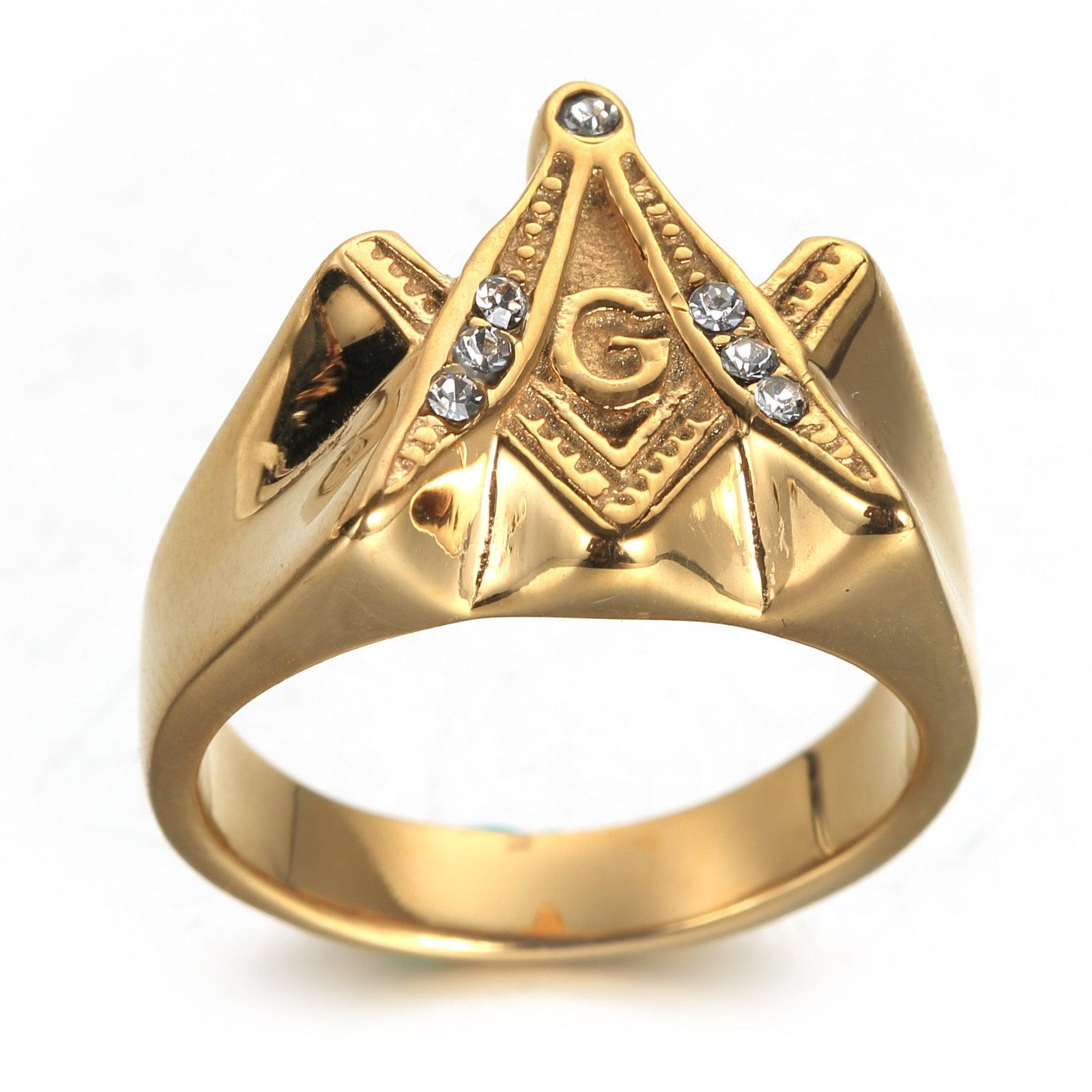 Master of Mason Gold Masonic Ring - Stainless Steel-rings-Masonic Makers