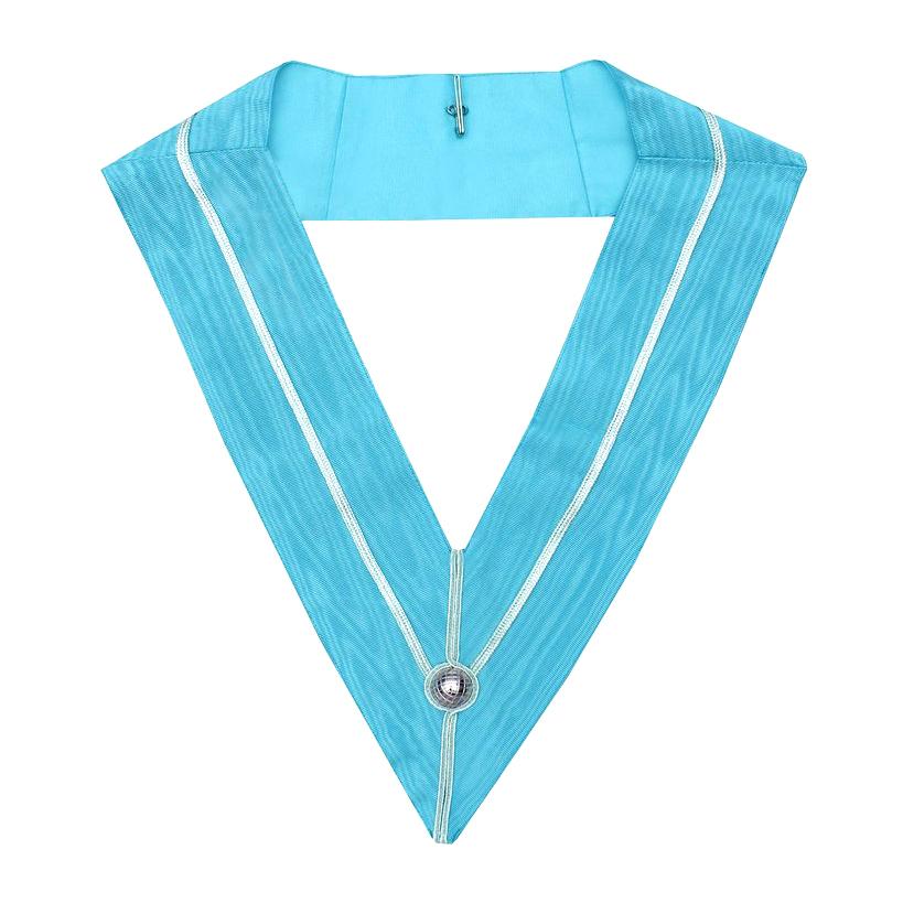 Past Master Craft English Regulation Masonic Collar - Turquoise Moire-Collars-Masonic Makers