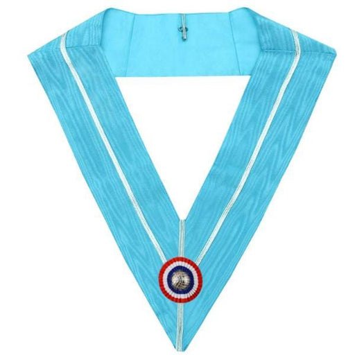 Past Master Emulation Rite English Regulation Masonic Collar - Turquoise Moire-Collars-Masonic Makers