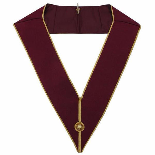 Past Master English Masonic Collar - Maroon & Gold-Collars-Masonic Makers