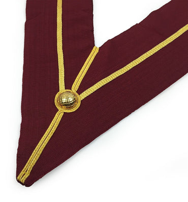 Past Principal Royal Arch Chapter Masonic Collar - Wide Maroon & Gold-Collars-Masonic Makers