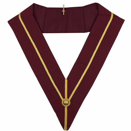 Past Principal Royal Arch Chapter Masonic Collar - Wide Maroon & Gold-Collars-Masonic Makers