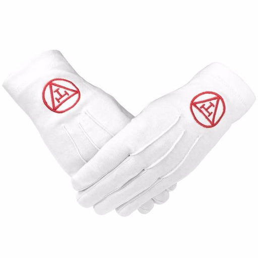 Royal Arch Masonic Rhinestones Gloves- [White]-Gloves-Masonic Makers