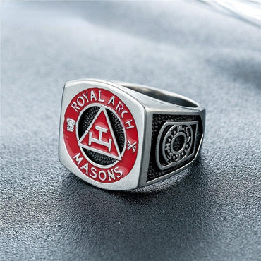 Royal Arch Unique Red Masonic Ring - Stainless Steel-rings-Masonic Makers