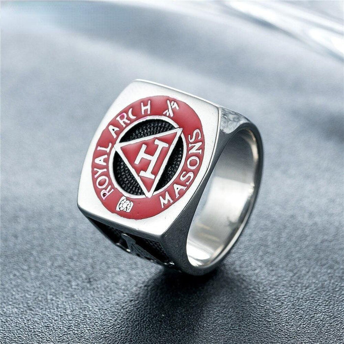 Royal Arch Unique Red Masonic Ring - Stainless Steel-rings-Masonic Makers