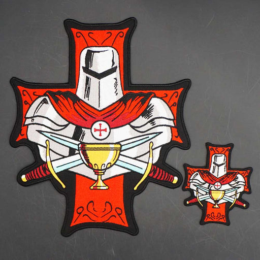 Knights Templar Commandery Masonic Patch - HANDMADE Holy Grail Christian Crusader Embroidered